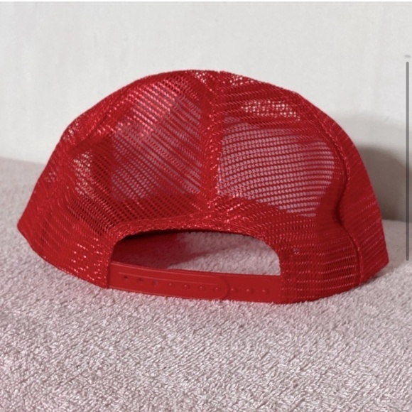 Vintage Babco Red Corduroy Mesh Back Snap Back Trucker Hat - Picture 4 of 9